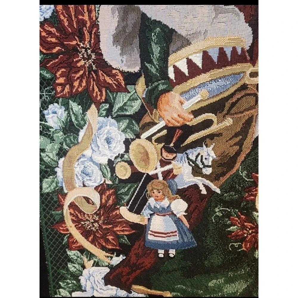 Vtg Glynda Turley Victorian Santa Claus Tapestry Wall Hang Christmas 36Lx26W UB
